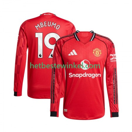 Manchester United Bryan Mbeumo 19 Voetbalshirts Thuis 2025-26 - LS